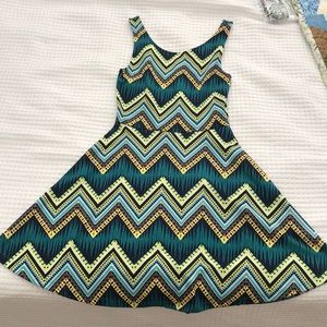H&M Skater Dress with Colorful Aztec Print